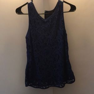 Navy blue floral tank top
